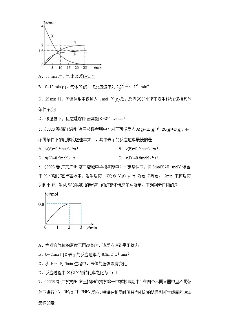 2024届高三新高考化学大一轮专题练习-化学反应速率第2页