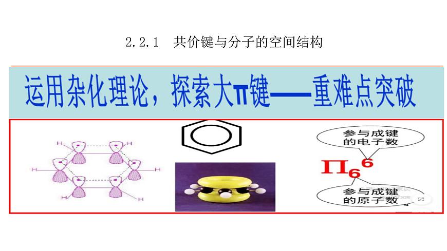 2023-2024學(xué)年魯科版高中化學(xué)選擇性必修2  2.2.1共價(jià)鍵與分子的空間結(jié)構(gòu)  運(yùn)用雜化理論，探索大π鍵——重難點(diǎn)突破  課件第1頁