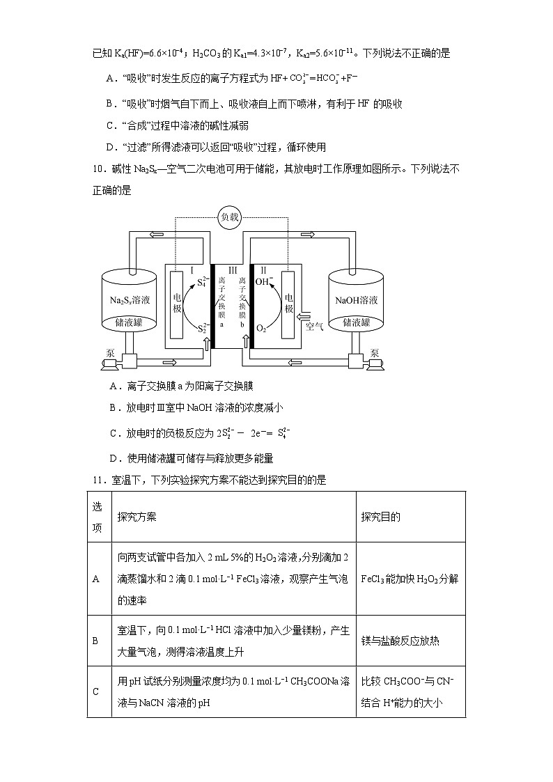 江苏省扬州市2022-2023学年高二下学期开学考试化学试题(含解析)03