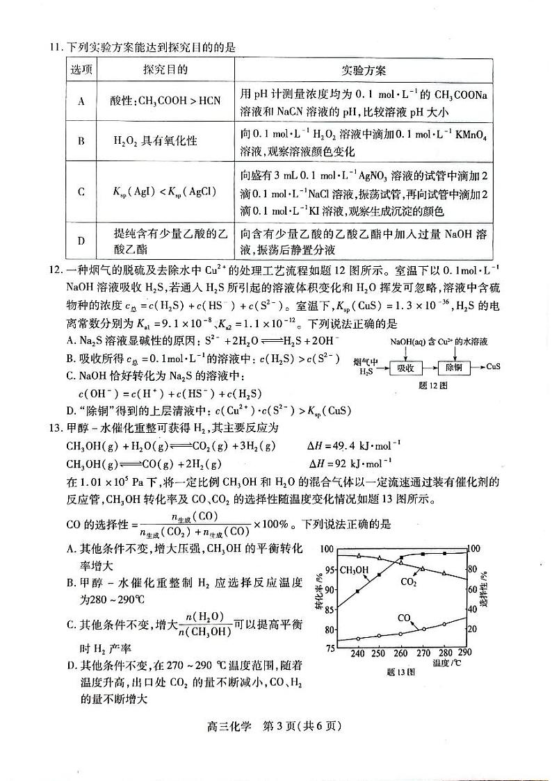 江苏省苏州市2023-2024学年高三上学期期初调研测试化学试题第3页