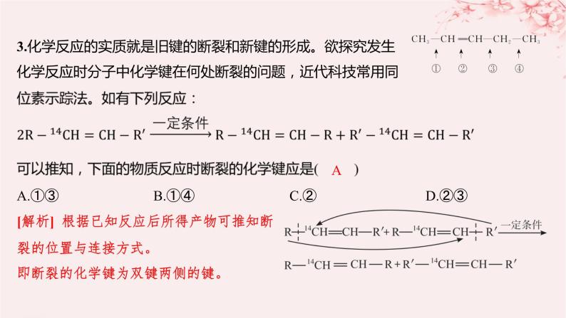 江苏专用2023_2024学年新教材高中化学专题1有机化学的发展及研究思路第二单元科学家怎样研究有机物第三课时有机化学反应的研究分层作业课件苏教版选择性必修304