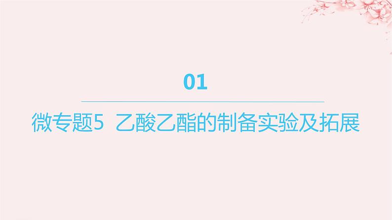 江苏专用2023_2024学年新教材高中化学专题4生活中常用的有机物__烃的含氧衍生物微专题5乙酸乙酯的制备实验及拓展课件苏教版选择性必修3第1页