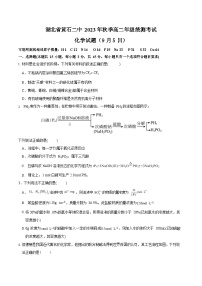湖北省黄石市第二中学2023-2024学年高二化学上学期9月月考试题（Word版附答案）
