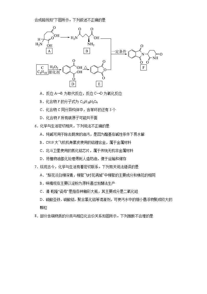 7.4糖、油脂和蛋白质同步练习-沪科版高中化学必修第二册02