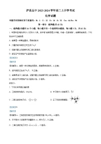 四川省泸州市泸县第五中学2023-2024学年高二化学上学期开学考试试题（Word版附解析）