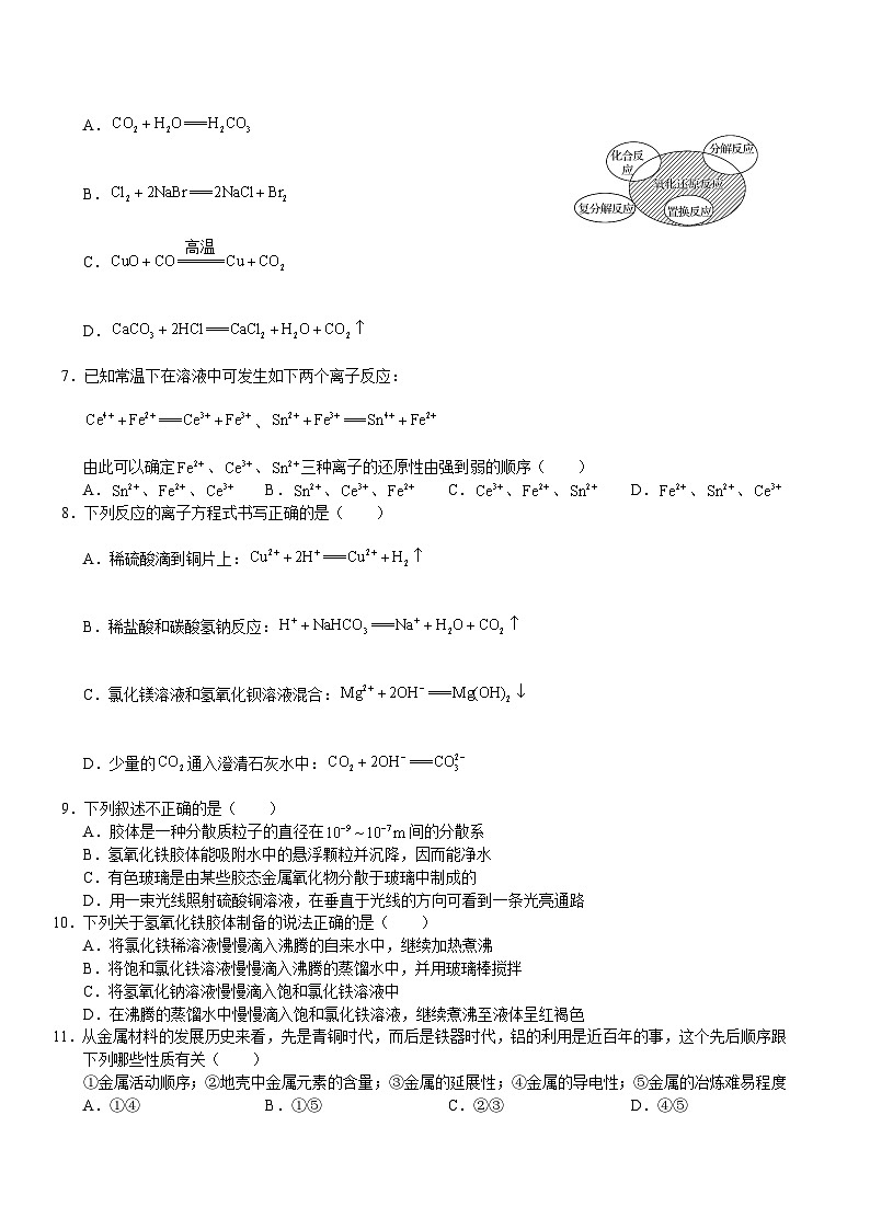 2024台州温岭中学高一上学期学生学科素养开学测试化学试题含解析02