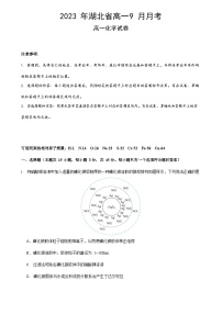 湖北省新高考联考协作体2023-2024学年高一上学期9月月考化学试卷（Word版含答案）