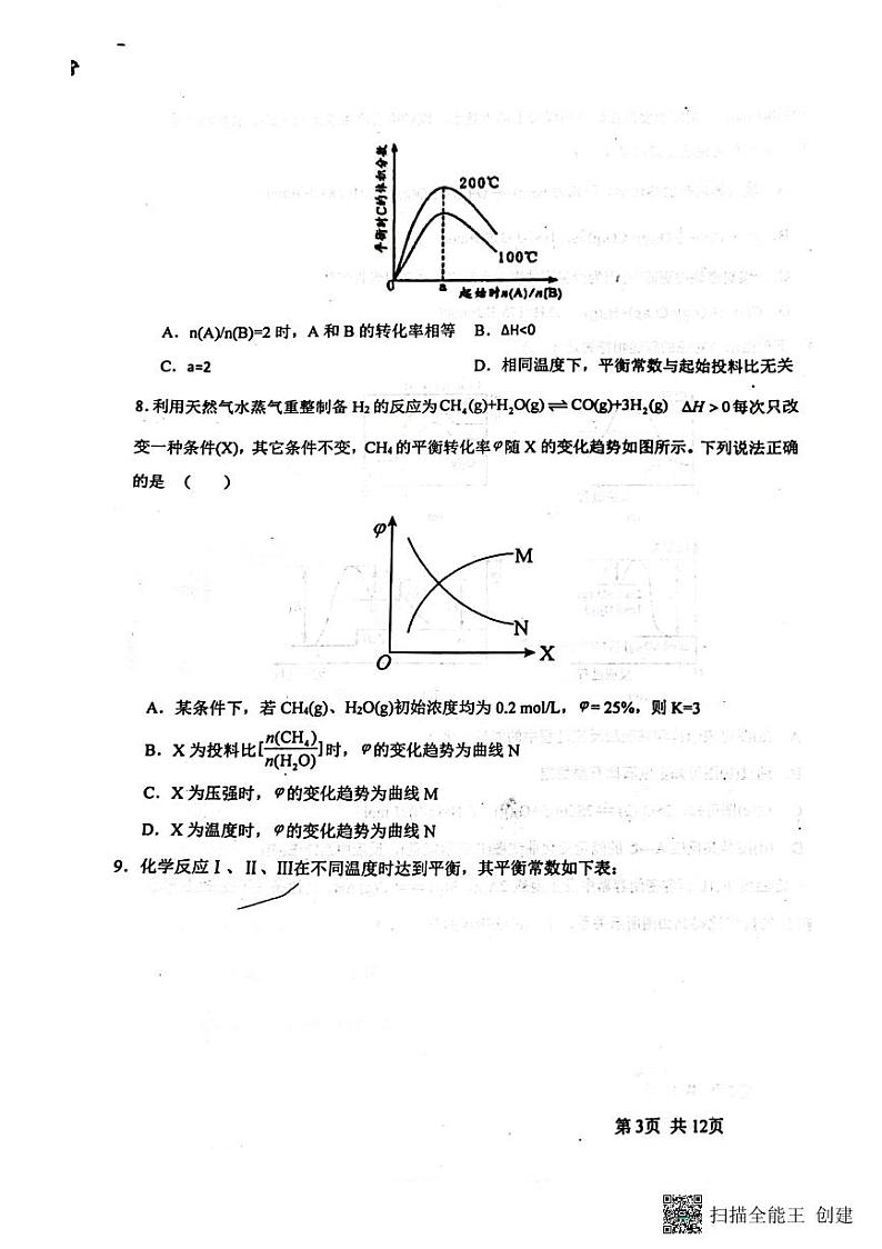 2024保定定州中学高二上学期9月月考试题化学PDF版含解析第3页
