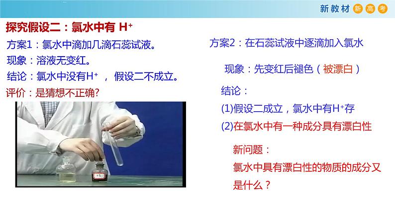 高一化学同步教学课堂 人教版2019必修第一册 2.2.2 氯水的成分、氯离子的检验课件PPT第5页
