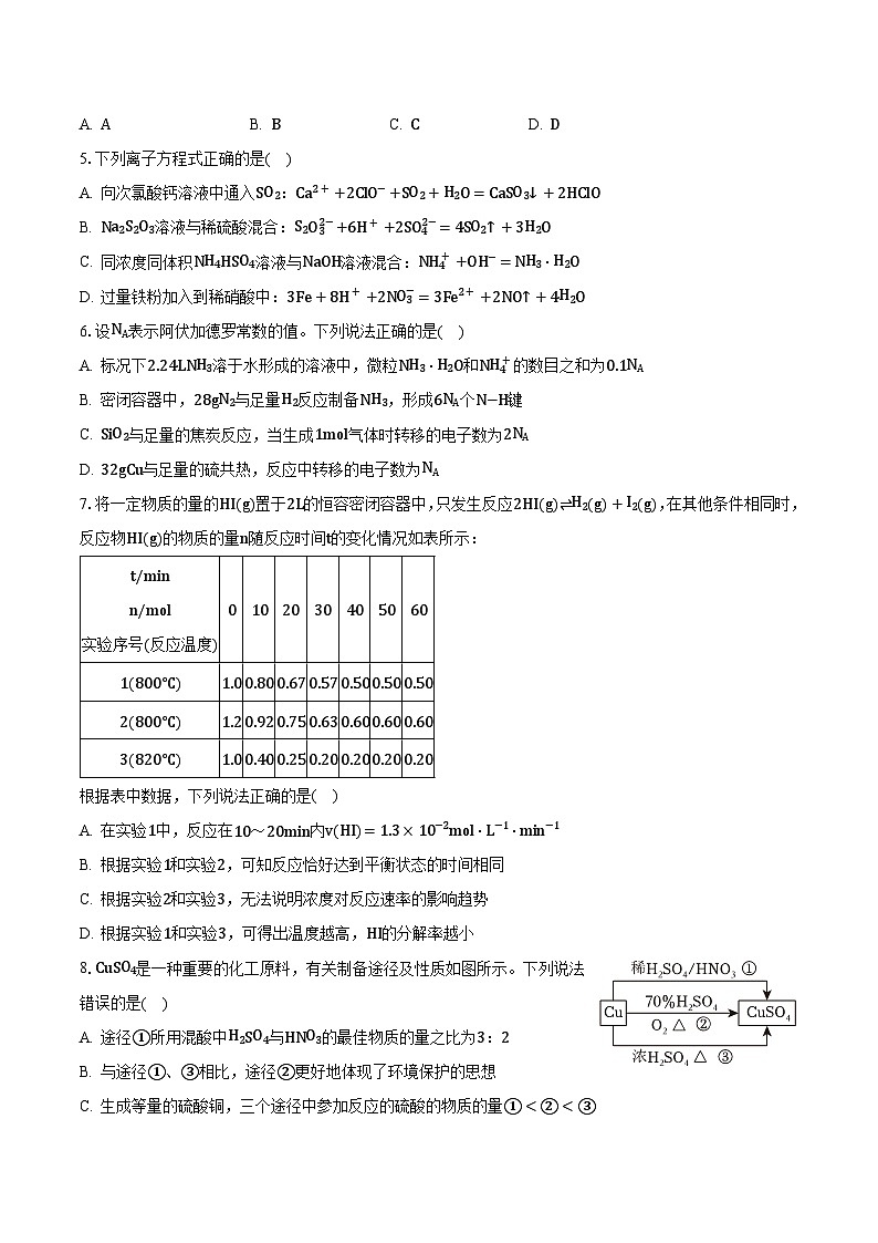2022-2023学年四川省成都七中高一(下)期中化学试卷(含解析)第2页