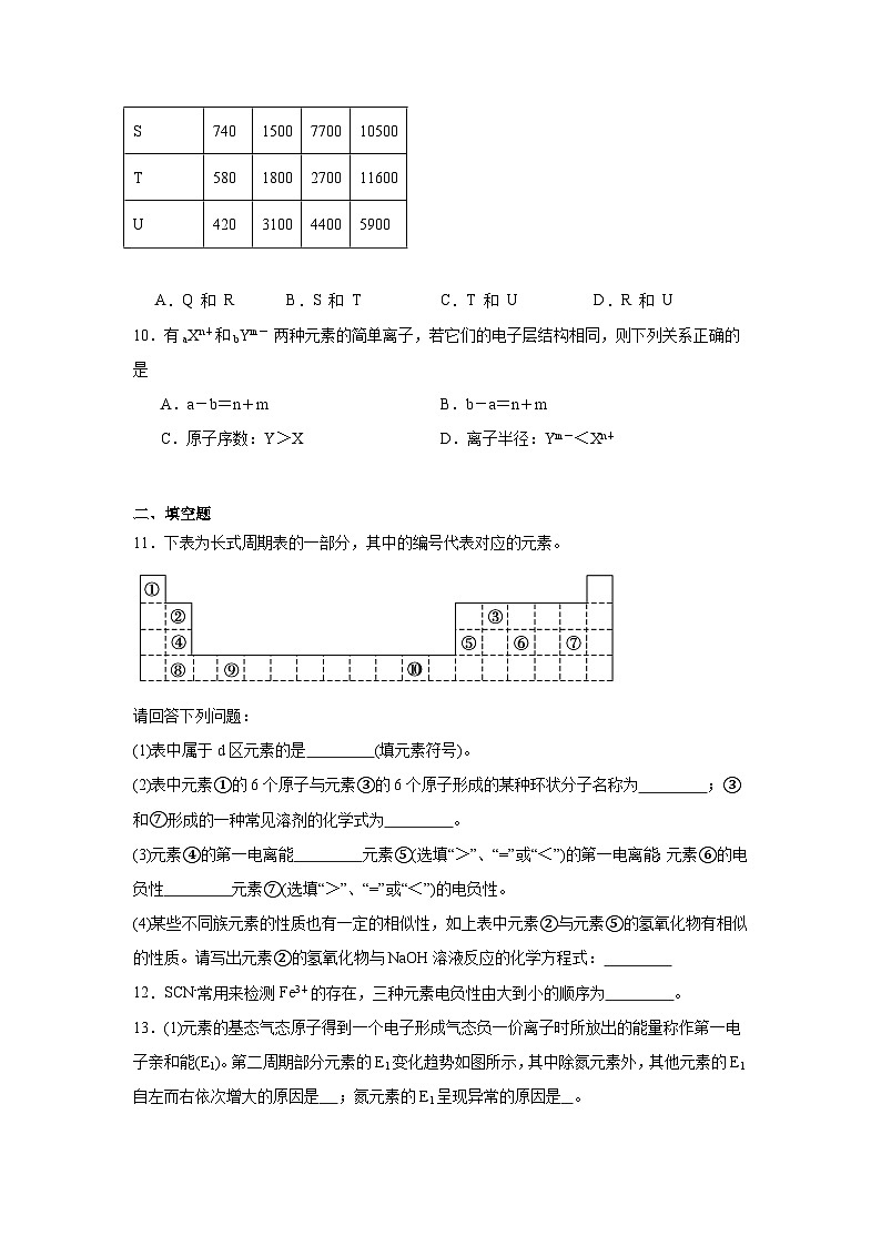 1.3元素性质及其变化规律同步练习-鲁科版高中化学选择性必修2第3页