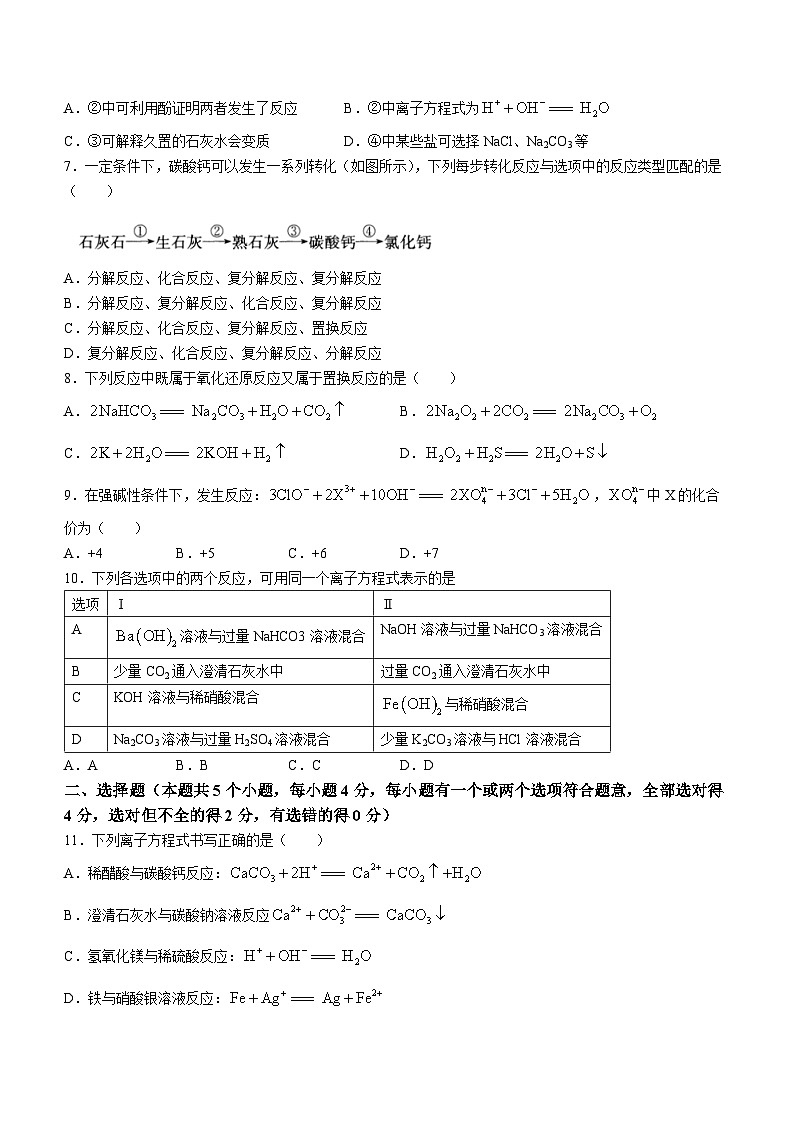陕西省咸阳市武功县普集高级中学2023-2024学年高一上学期10月月考化学试题(无答案)第2页