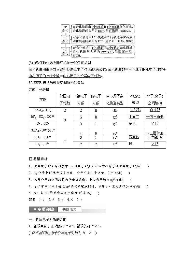 新高考化学一轮复习精品学案 第6章 第33讲 价层电子对互斥模型、杂化轨道理论及应用(含解析)第2页