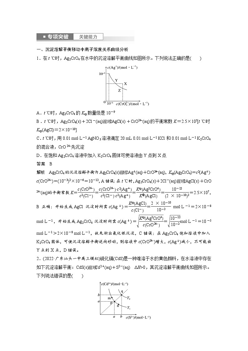 新高考化学一轮复习精品学案 第9章 第58讲 沉淀溶解平衡图像的分析(含解析)第3页