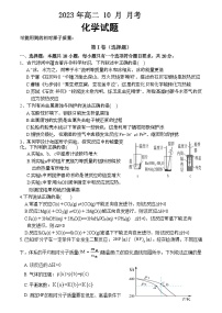 山东省泰安第一中学2023-2024学年高二上学期10月月考化学试题
