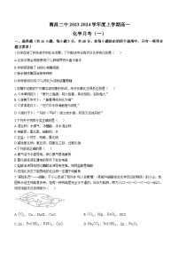 江西省南昌第二中学2023-2024学年高一上学期第一次月考化学试题