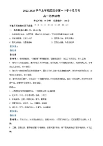 湖北省武汉市第一中学2022-2023学年高一化学上学期10月月考试题（Word版附解析）