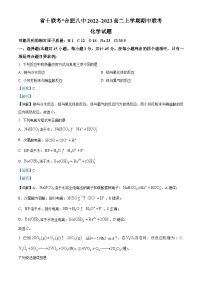 安徽省省十联考合肥市第八中学2022-2023学年高二化学上学期期中联考试题（Word版附解析）