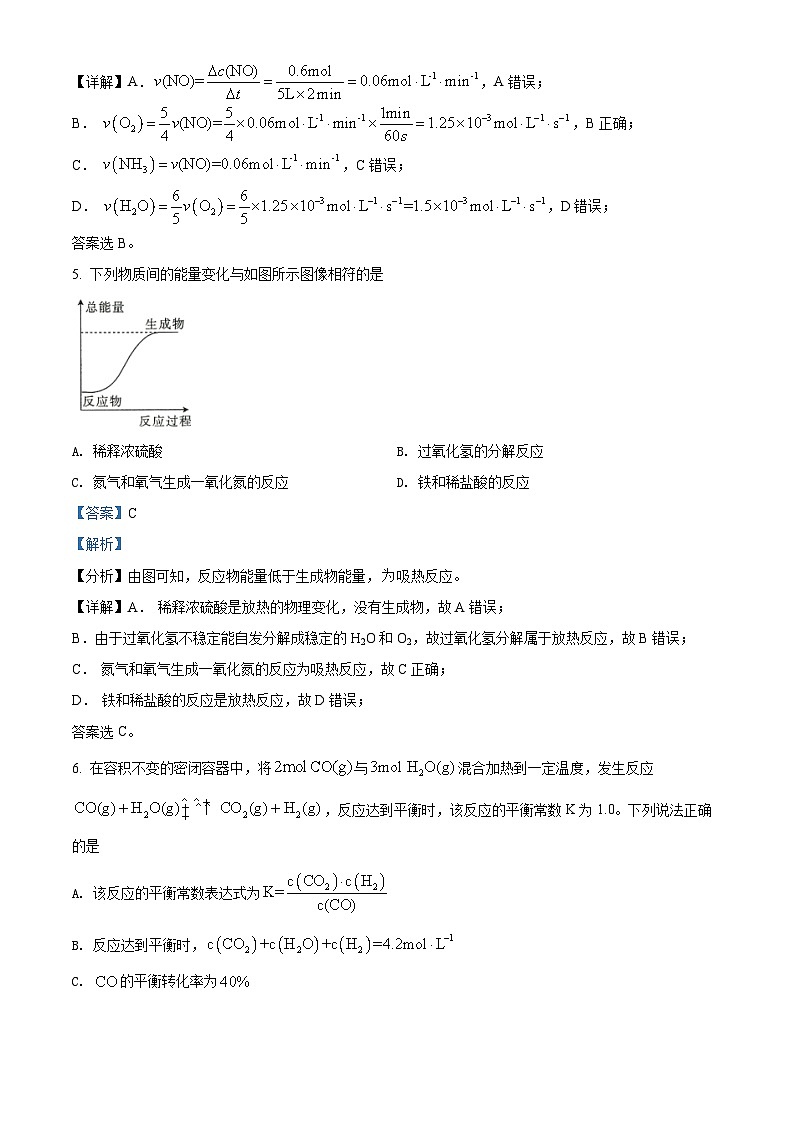 河北省保定市部分学校2021-2022学年高二化学上学期期中考试试题(Word版附解析)第3页