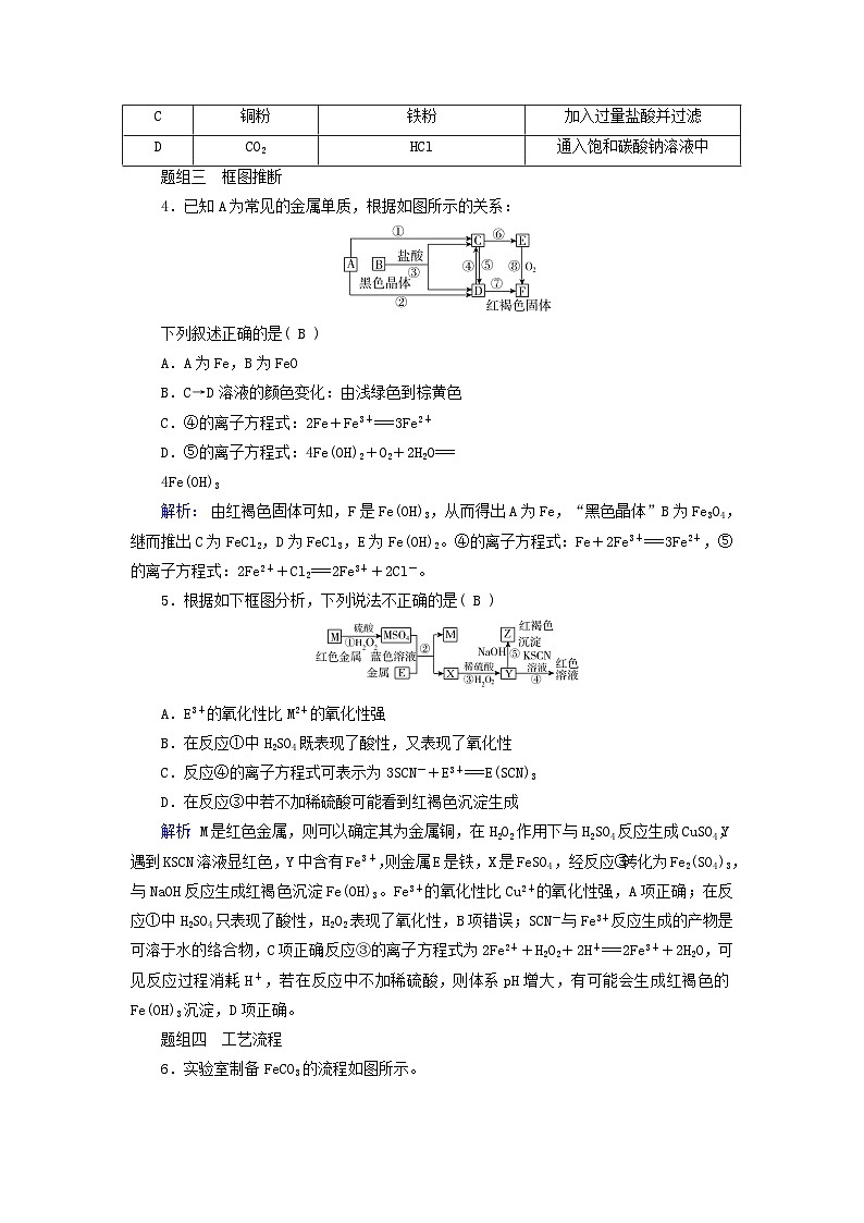 新教材适用2023_2024学年高中化学第3章铁金属材料第1节铁及其化合物第3课时铁及其化合物复习课课时作业新人教版必修第一册第2页