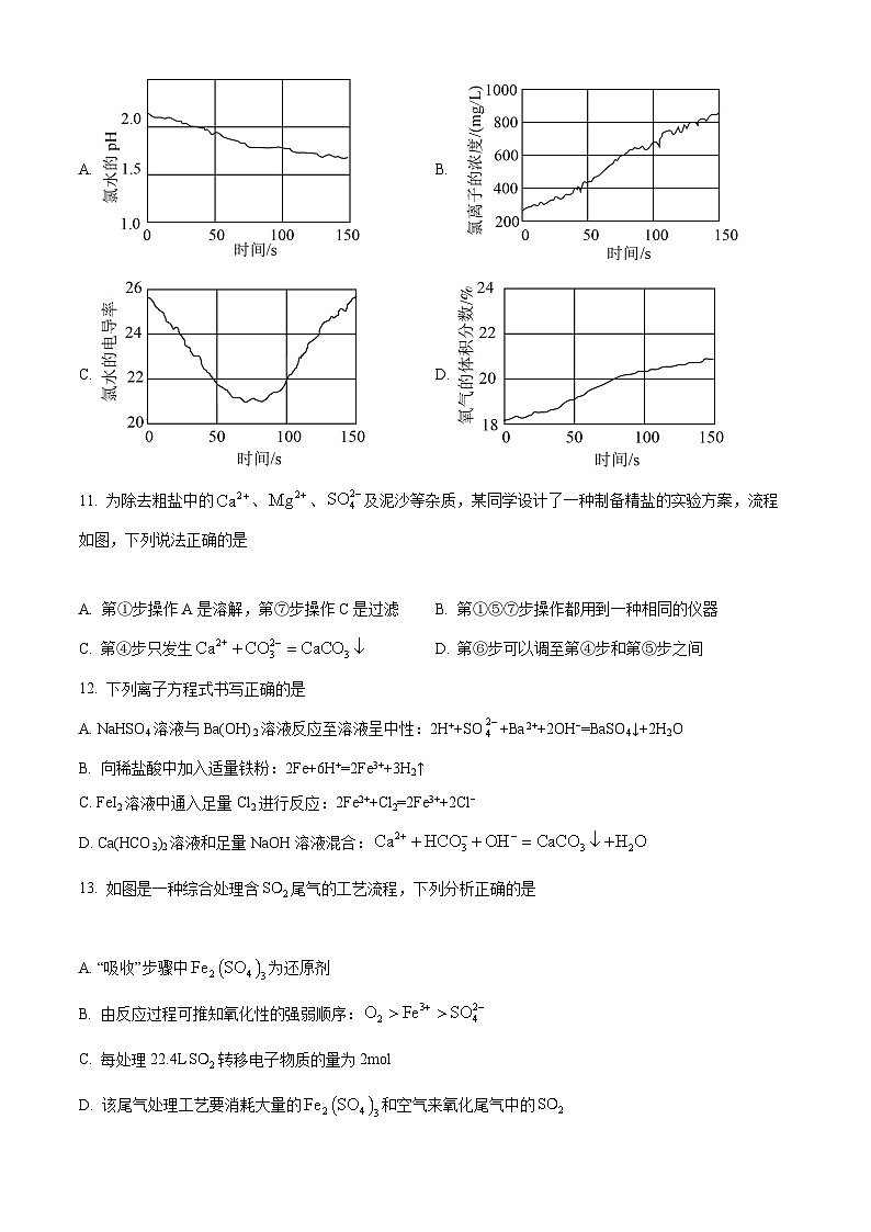 【期中真题】福建省厦门第一中学2022-2023学年高一上学期期中考试化学试题(原卷版)第3页