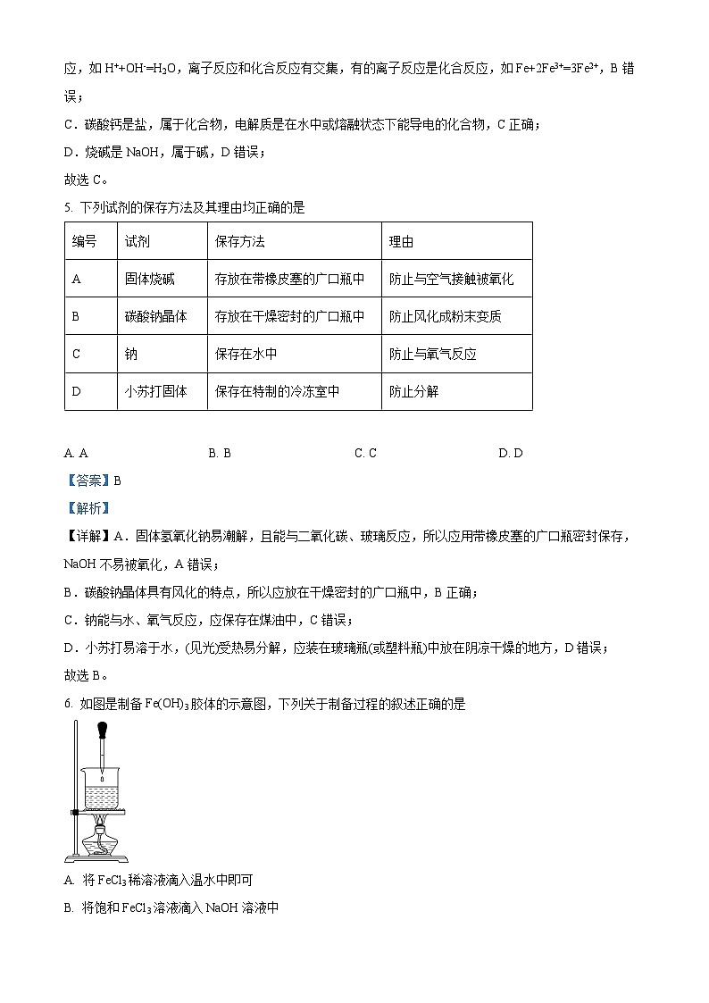 【期中真题】黑龙江省齐齐哈尔市克东县五校2022-2023学年高一上学期期中考试化学试题(解析版)第3页