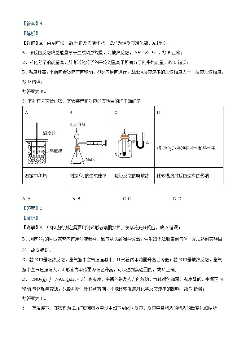 【期中真题】江苏省宿迁市沭阳县2022-2023学年高二上学期期中阶段测试化学试题.zip03
