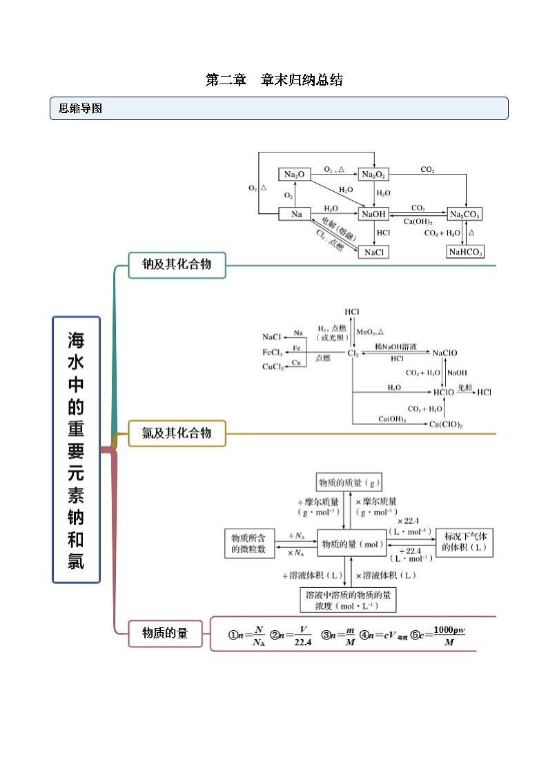 人教版高中化学必修一精品同步讲义第二章 章末归纳总结(含解析)第1页