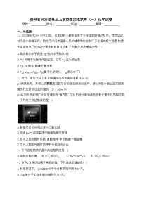 贵州省2024届高三上学期适应性联考(一)化学试卷(含答案)