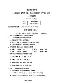 重庆实验外国语学校2023-2024学年高一上学期11月半期检测化学试题