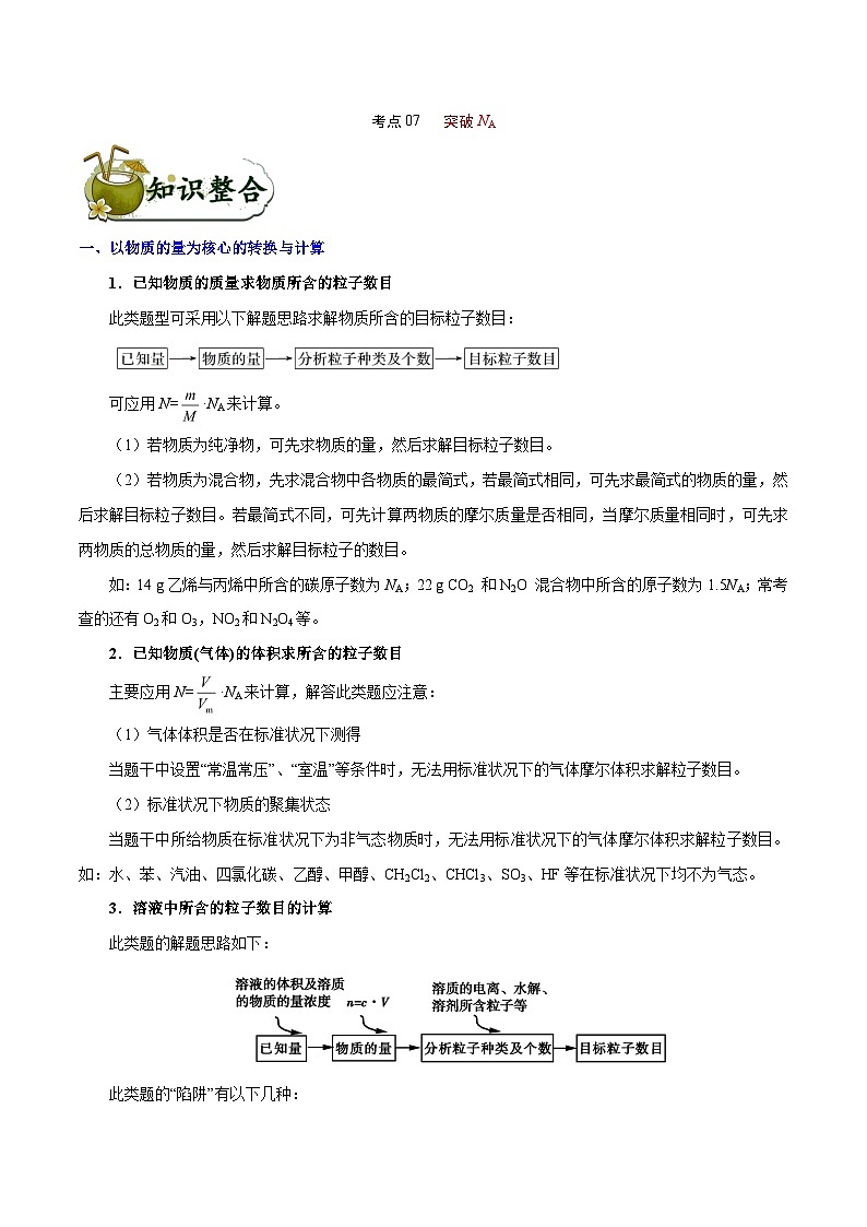 高考化学 考点07 突破NA(含解析)第1页