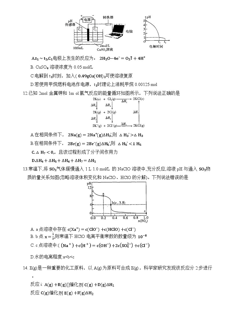 重庆市南开中学校2023-2024学年高三上学期11月期中化学试题03