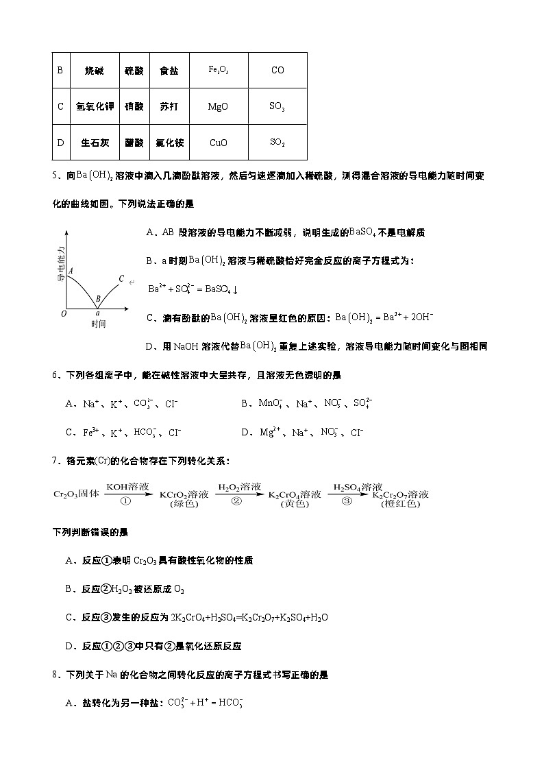 广东省广州市真光中学2023-2024学年高一上学期期中考试化学试卷第2页