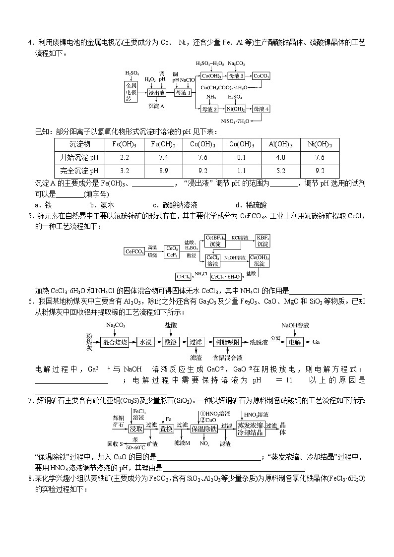 2023届高三化学二轮复习 02 常考题空2 转化过程中反应条件的控制方法03