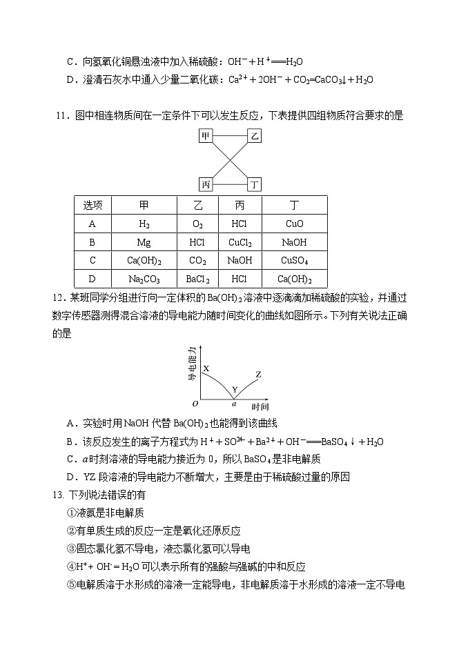 天津市静海区第一中学2023-2024学年高一化学上学期10月月考试题(Word版附答案)第3页