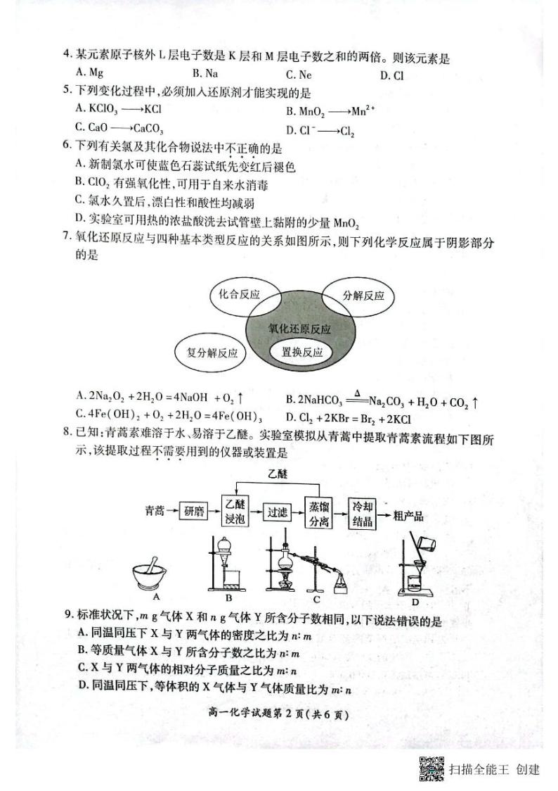 江苏省徐州市铜山区2023-2024学年高一上学期11月期中化学试题02