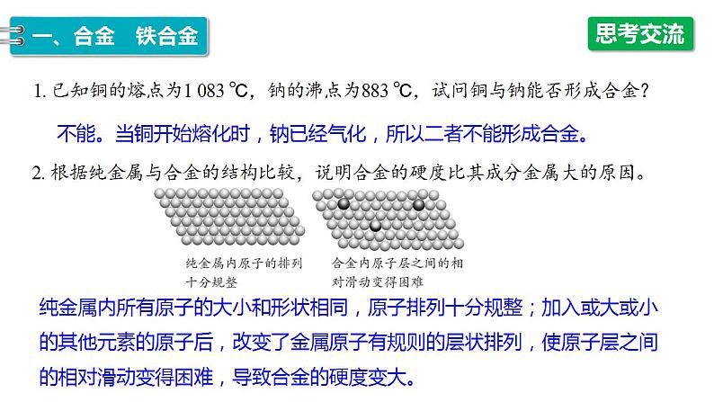 3.2.1 常见的合金及应用 课件 2023-2024学年高一上学期化学人教版(2019)必修105