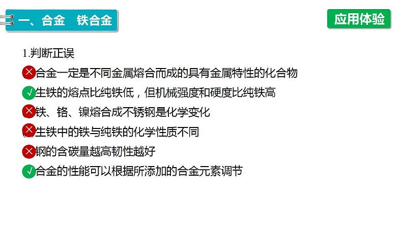 3.2.1 常见的合金及应用 课件 2023-2024学年高一上学期化学人教版(2019)必修107