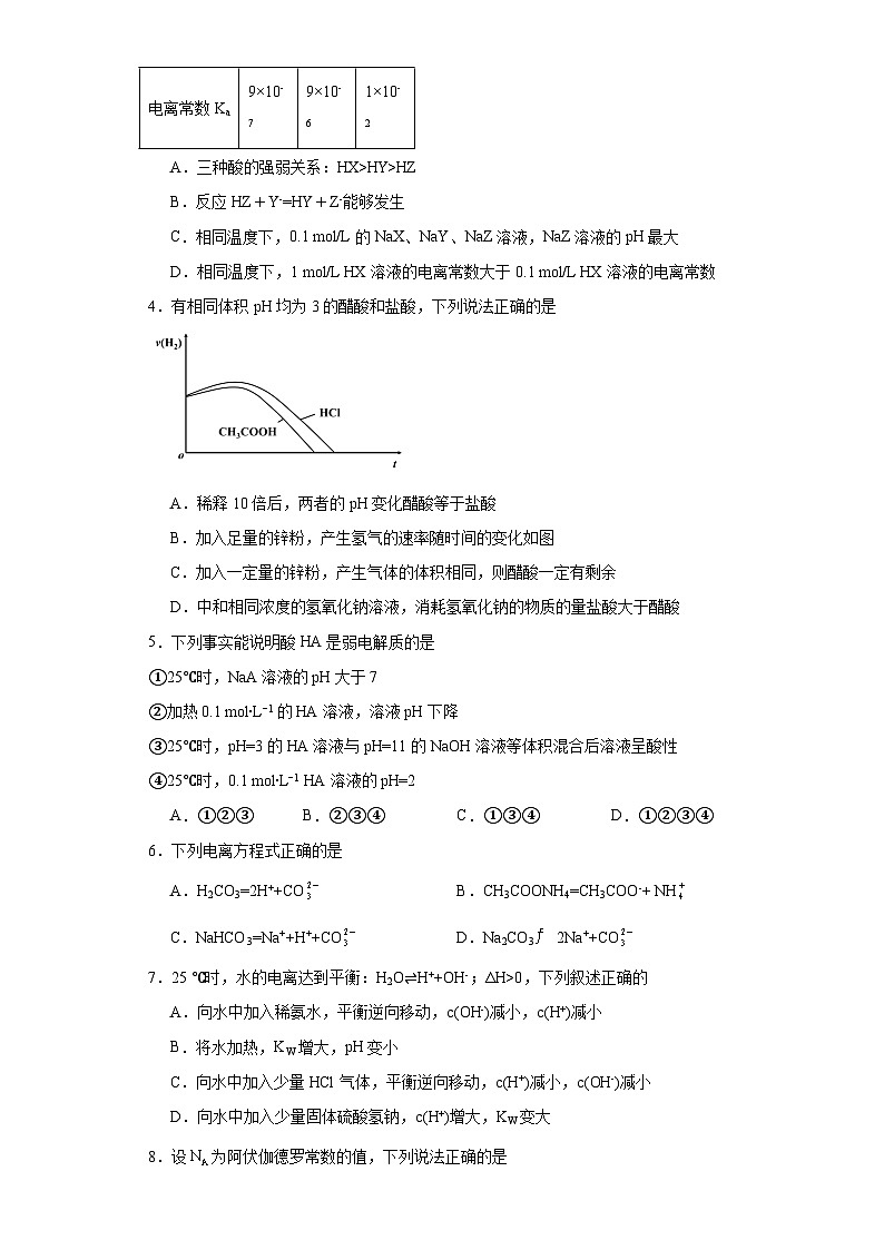 3.1.2弱电解质的电离平衡分层练习-2023-2024学年苏教版(2019)高中化学选择性必修1第2页