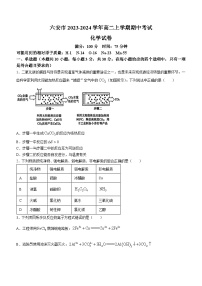 安徽省六安市2023-2024学年高二上学期期中考试化学试题（含答案）