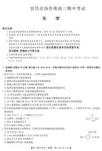 2024宜昌协作体高三上学期期中考试化学PDF版含答案