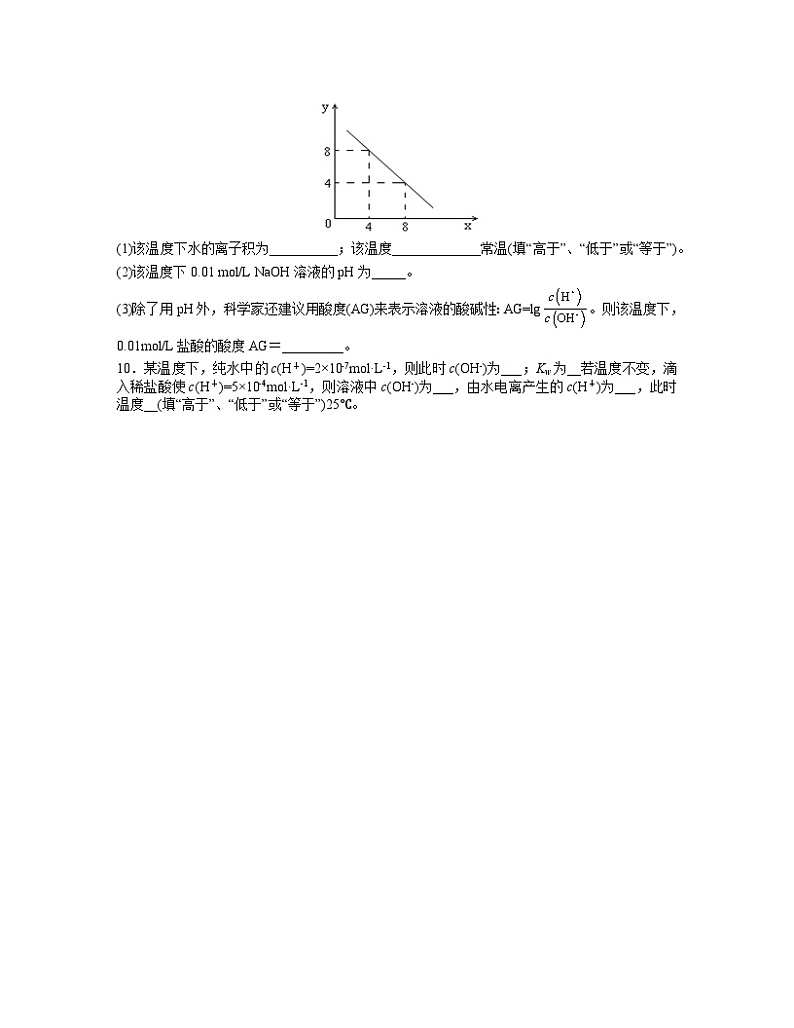 3.2水的电离和溶液的PH 同步练习题 高中化学人教版(2019)选择性必修1第3页