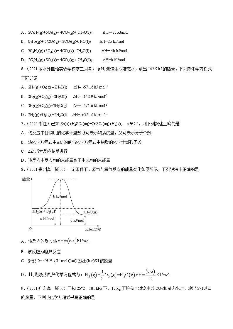 1.1.2 熱化學(xué)方程式-2021-2022學(xué)年高二化學(xué)課后培優(yōu)練（人教版選修4）（原卷版）第2頁(yè)