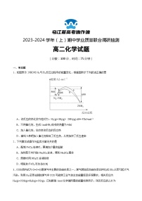 2024重庆市乌江新高考协作体高二上学期期中学业质量联合调研抽测试题化学含解析