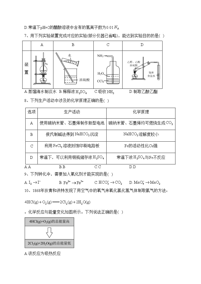 吉林省吉林市普通高中2022-2023学年高三第二次调研测试化学试题(含答案)02