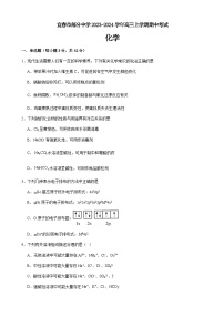 江西省宜春市部分中学2023-2024学年高三上学期期中考试化学试题（含答案）