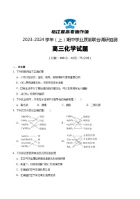 2024重庆市乌江新高考协作体高三上学期期中考试化学含答案
