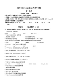 广西柳州市高中2023-2024学年高一上学期12月联考化学试题