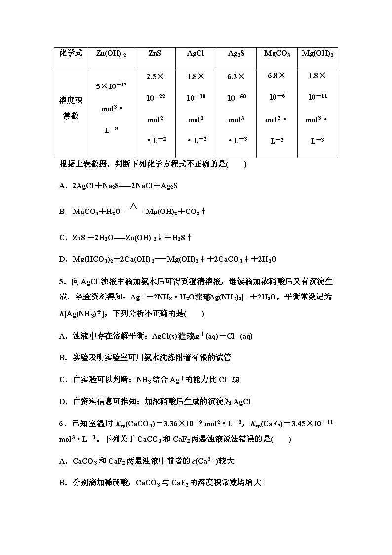 鲁科版高考化学一轮复习课时分层作业47沉淀溶解平衡含答案第2页