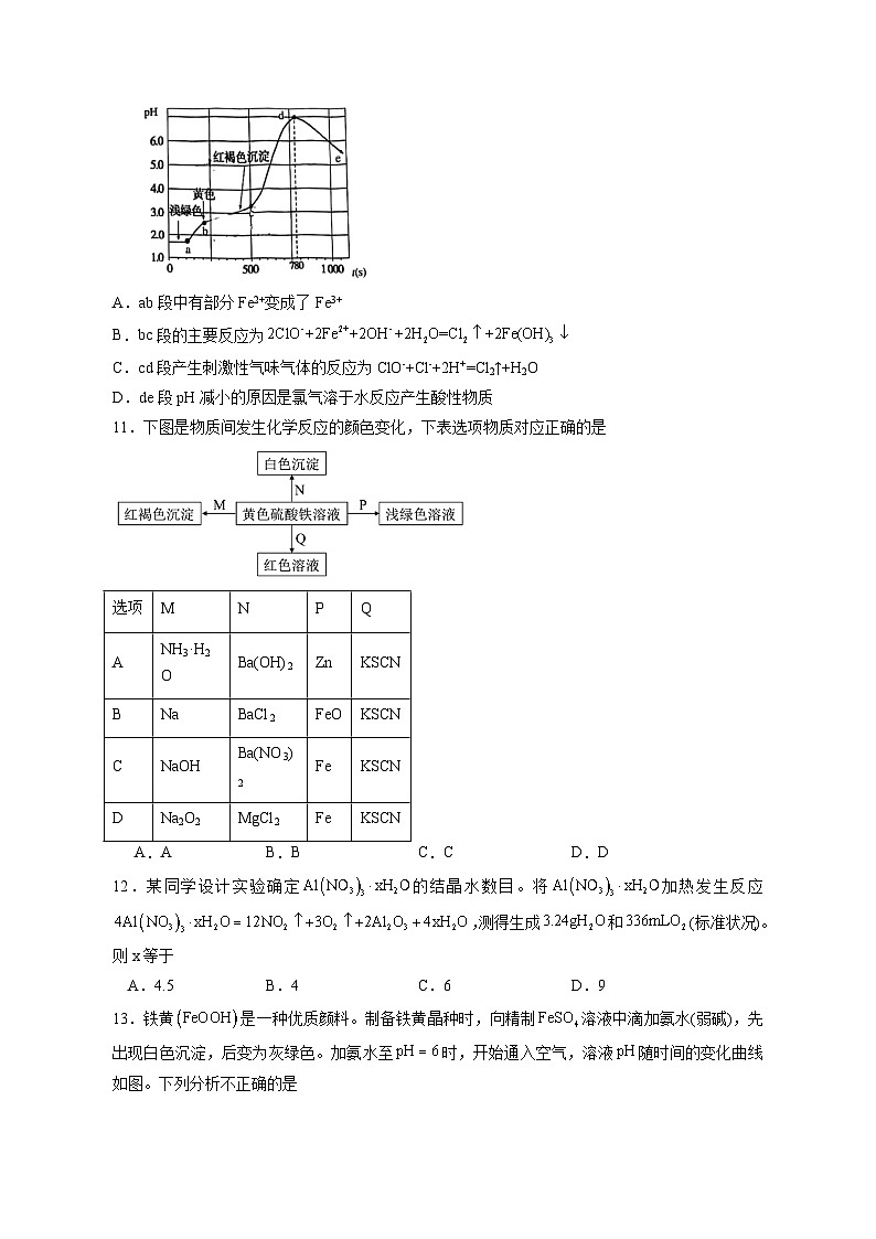 2023-2024学年辽宁省大连市高一上学期12月学情反馈化学质量检测模拟试题(含答案)03